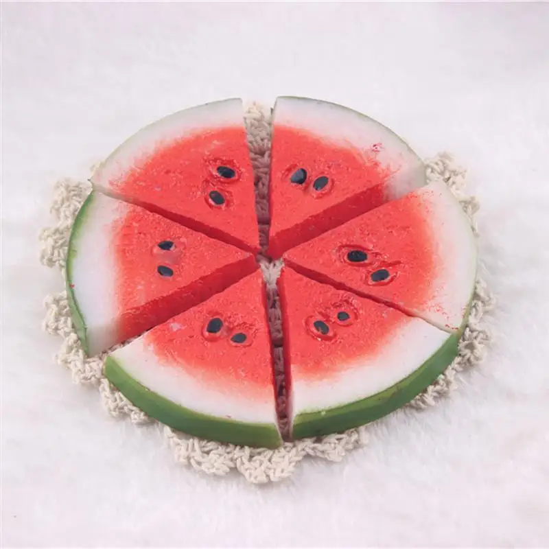 1/2/6/8/10pcs Small Artificial Watermelon Slices for Kitchen Home Decor, Artificial Fruits and Vegetables