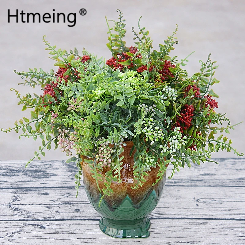

6pcs/ a lot artificial flowers bouqet clove fruit wedding fake flower hand hold bride bouquet decoration for home hotel decor
