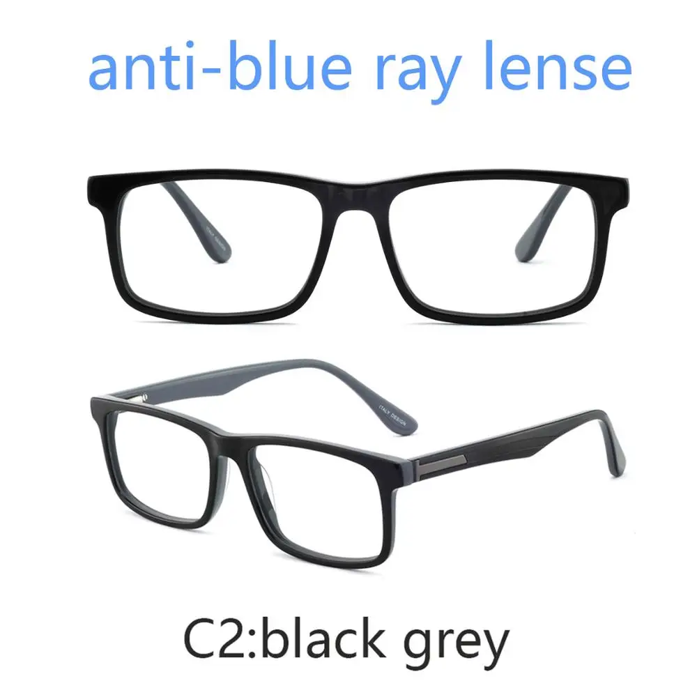 OCCI CHIARI, мужские очки, оправа, очки, oculos de grau gafas, ацетат, прозрачные линзы, оптическая близорукость, очки по рецепту, W-CAPUA - Цвет оправы: C2a