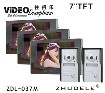 

ZHUDELE 7" Color Video Door Phone Doorbell Video Intercom Monitor Kit IR Night Vision Camera Video Intercom for Home Security2V3
