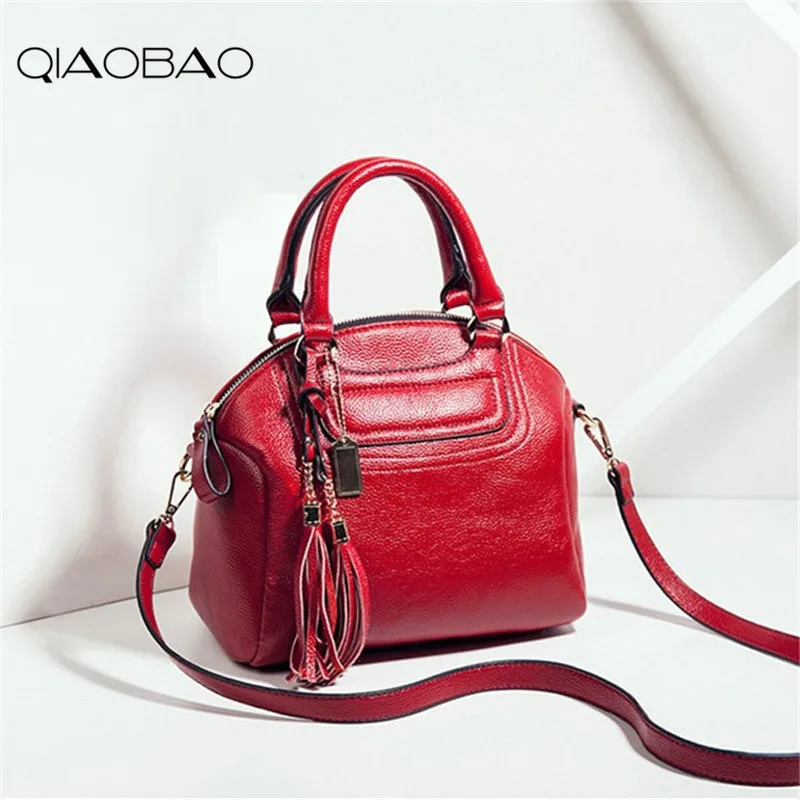 

QIAOBAO 2018 Genuine Leather Handbag Messenger Bags bolsa feminina Women's Shoulder Bags bags Women Leather Handbags