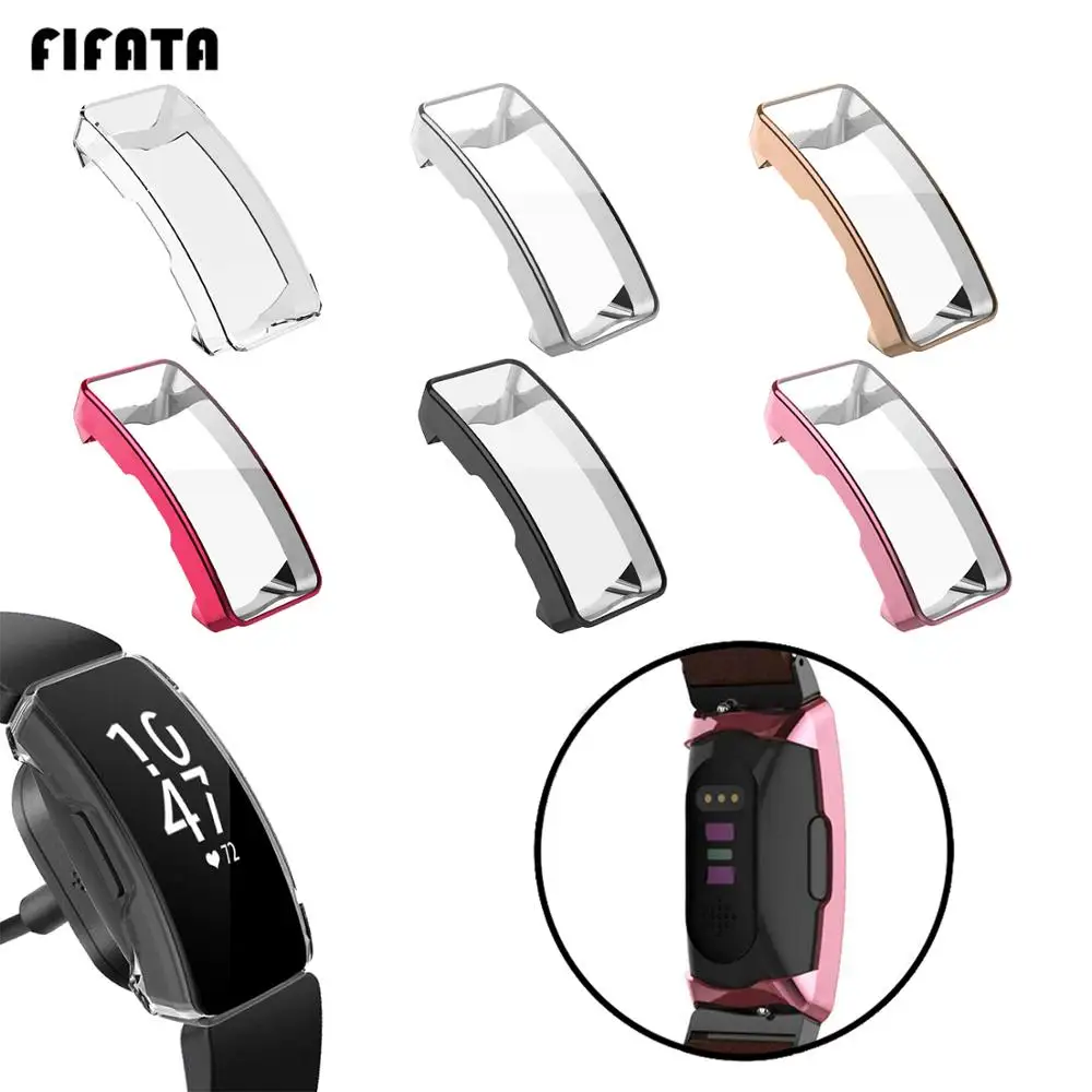 

FIFATA TPU Cover Case For Fitbit Inspire HR All Around Screen Protector Shockproof Shell For Fitbit Inspire Band Accessories