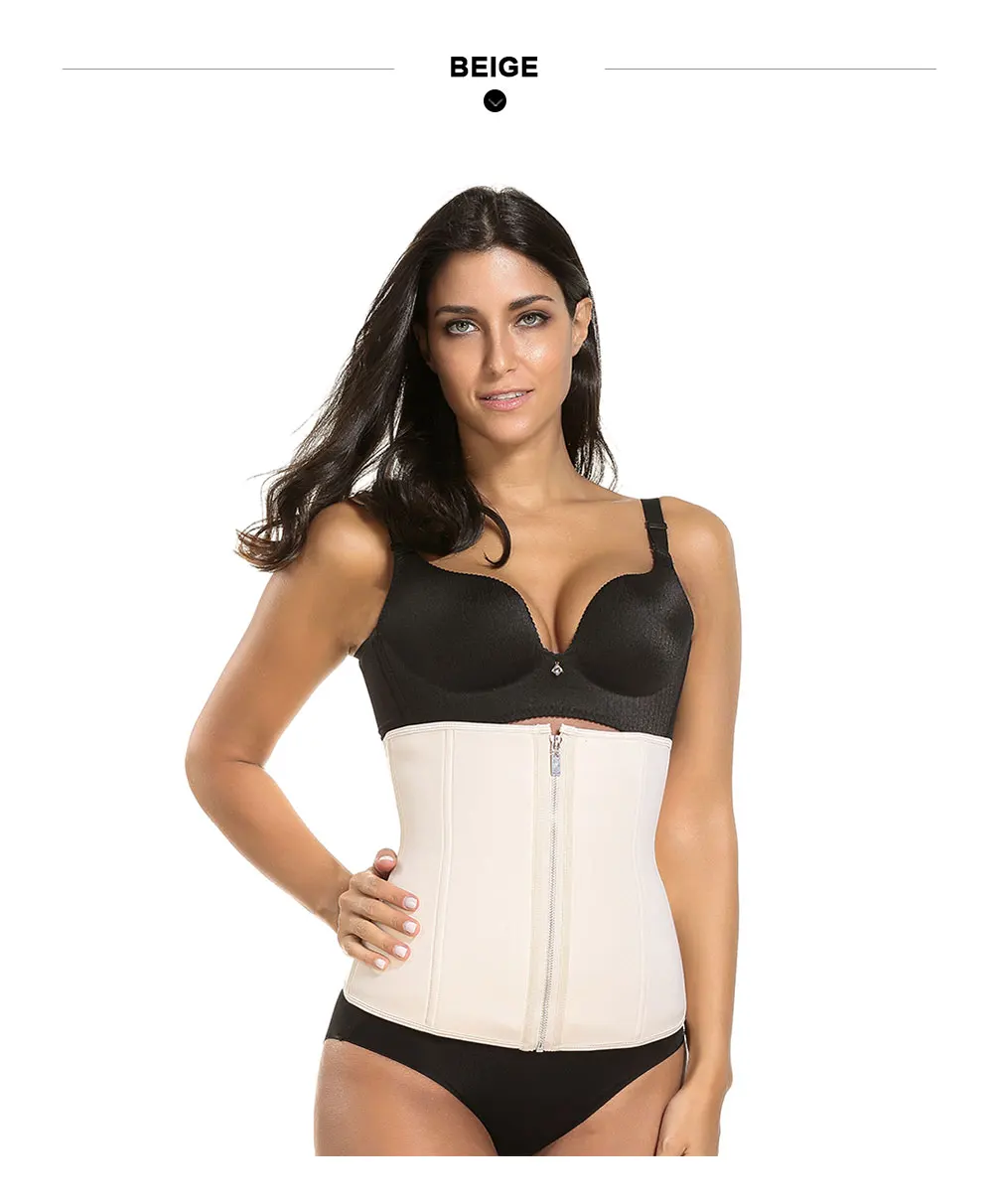 NB1455_01 Atbuty Neoprene Hot Waist Trainer Steel Bones Sweat Body Shaper Hooks and Zipper Corset Keep Warm Shapewear (16)