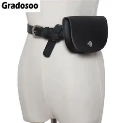 Gradosoo простой для женщин чехол на пояс Мода поясная сумка маленькая леди телефонные чехлы Сумки Кошелек бум груди LBF306