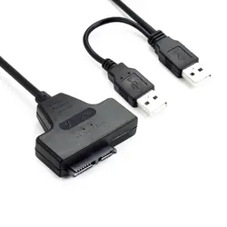 Marsnaska черный SATA USB линии USB 2,0 на SATA для жесткого диска адаптер с USB Мощность кабель оптовая продажа