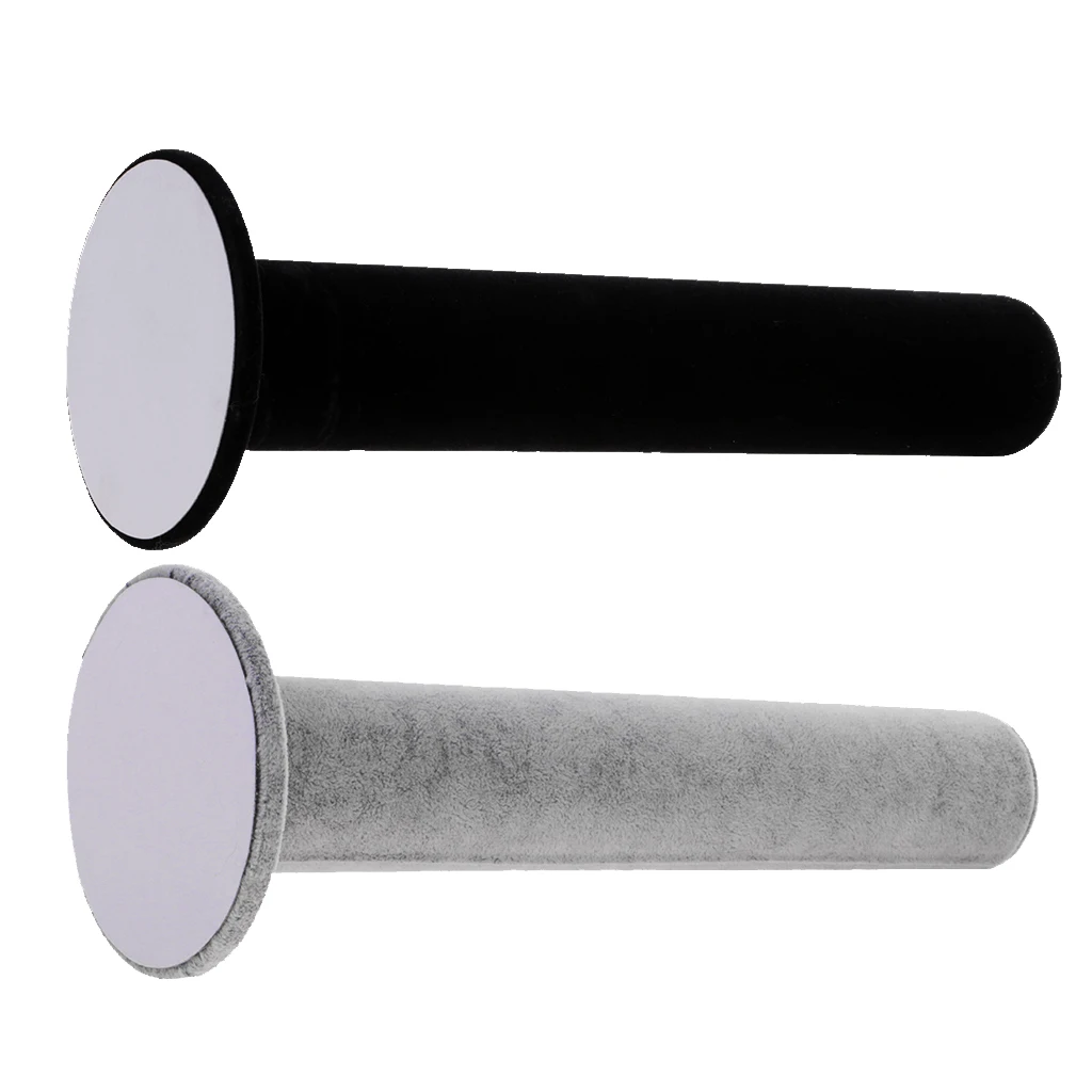 Portable PVC Bar Velvet Covered T-Bar Vertical Tower Jewelry Bracelet Watch Stand Bangle Display White/Black