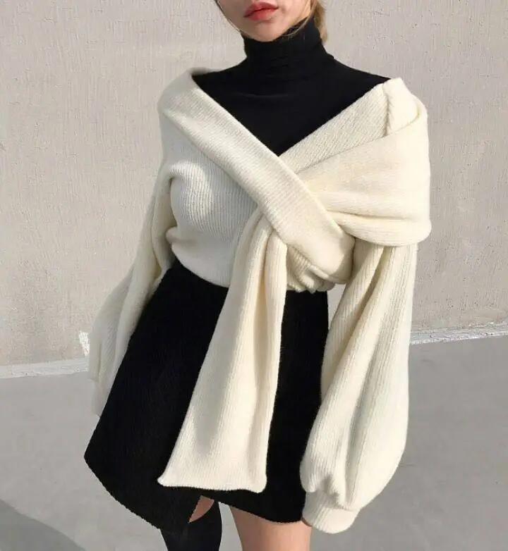 

2019 Spring Brief Designer Women's Sweater Long Sleeve Twist Knot V Neck Special Design Jumper