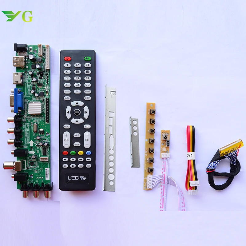 

DS.D3663LUA.A8-1-A V56 V59 Universal LCD Driver Board Support DVB-T2 DVB-T DVB-C Universal TV Board 3663+7keyboard IR+baffle