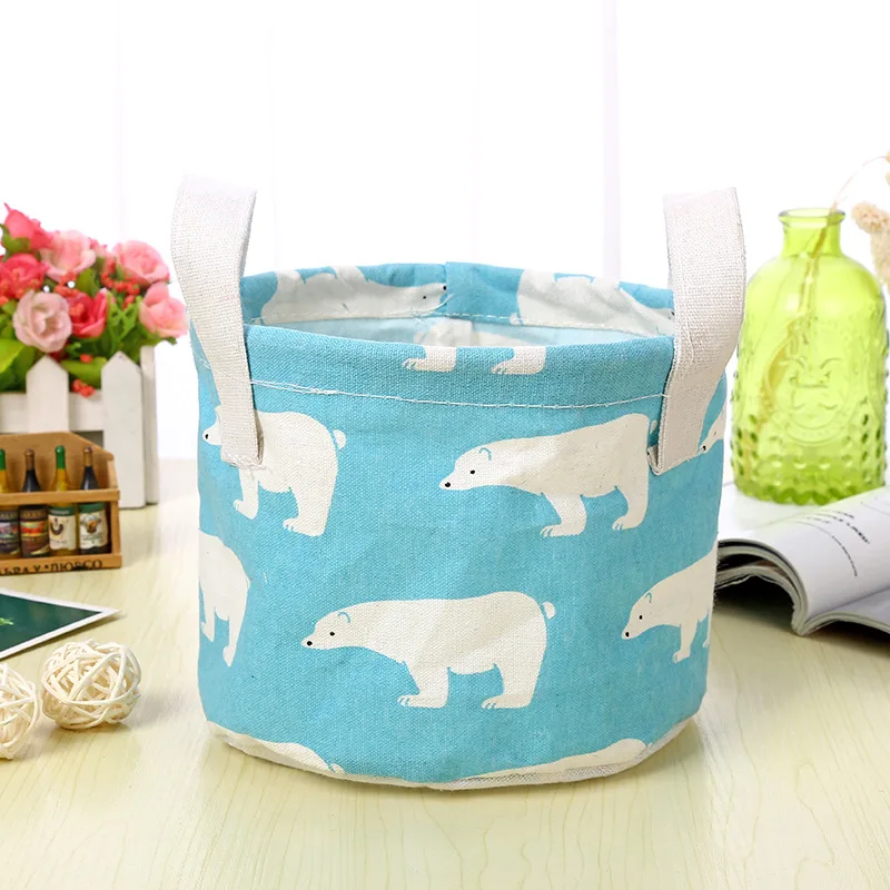 Cartoon Round Cotton Linen Desktop Storage Box Sundries Storage Organizer Stationery Cosmetic Storage Basket Container Case Cartoon Round Cotton Linen Desktop Storage Box Sundries Storage Organizer Stationery Cosmetic Storage Basket Container Case