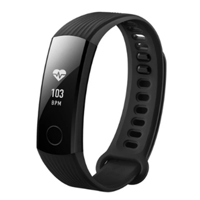 huawei Honor Band 3 5ATM OLED экран тачпад Непрерывный монитор сердечного ритма фитнес-трекер Push Message умный Браслет - Цвет: black