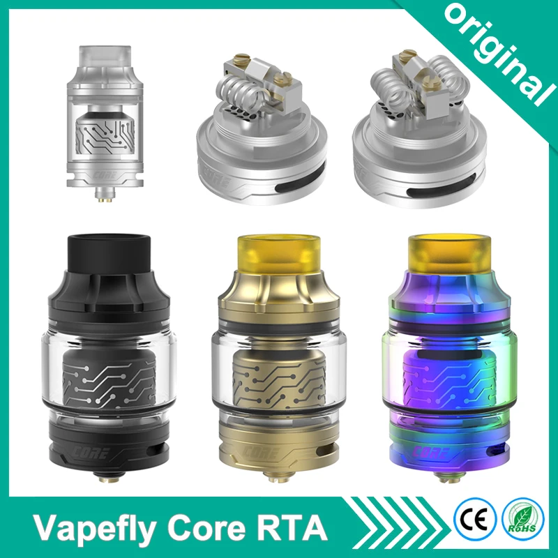 

Original Vapefly Core RTA 2ml 4ml Atomizer with Innovative Q Airflow Single Coil Dual Coils Building Vape Tank 510 thread