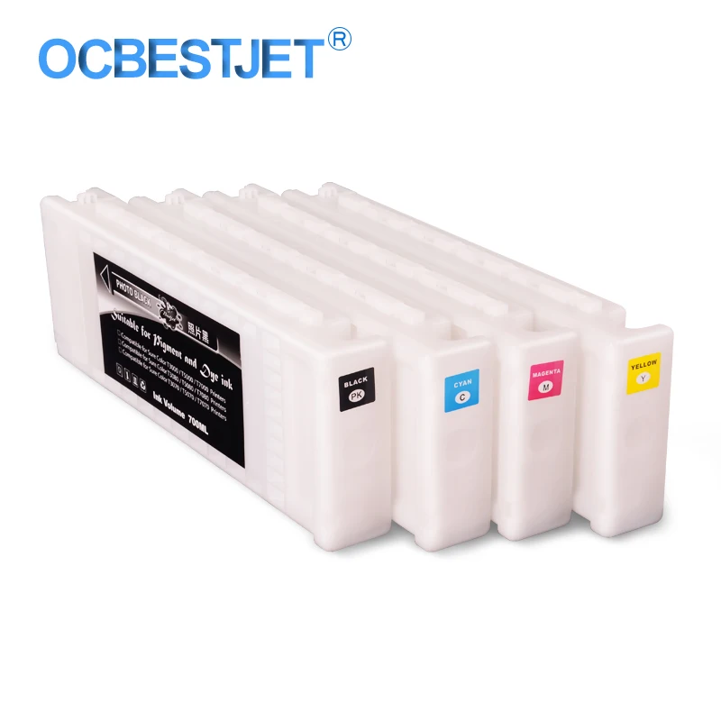 

4Colors/Set T6891-T6894 Compatible Ink Cartridge Filled With 700ML Eco-Solvent Ink For Epson SureColor S30670 Printer 700ML/PC