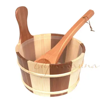 

Free shipping 4L Sauna pail and ladle Red Cedar& Pine combined with Insert Factory Sauna accessories, Wholesaler, Sauna Dealer