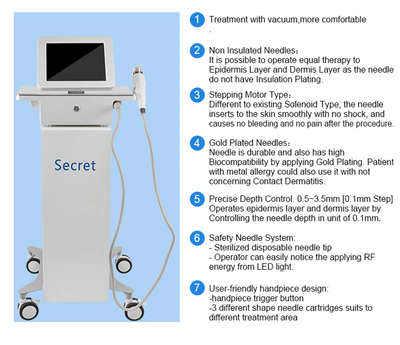 portable gold fractional RF microneedle radio frequency micro needle skin tighten wrinkle removal therapy system beauty machine1