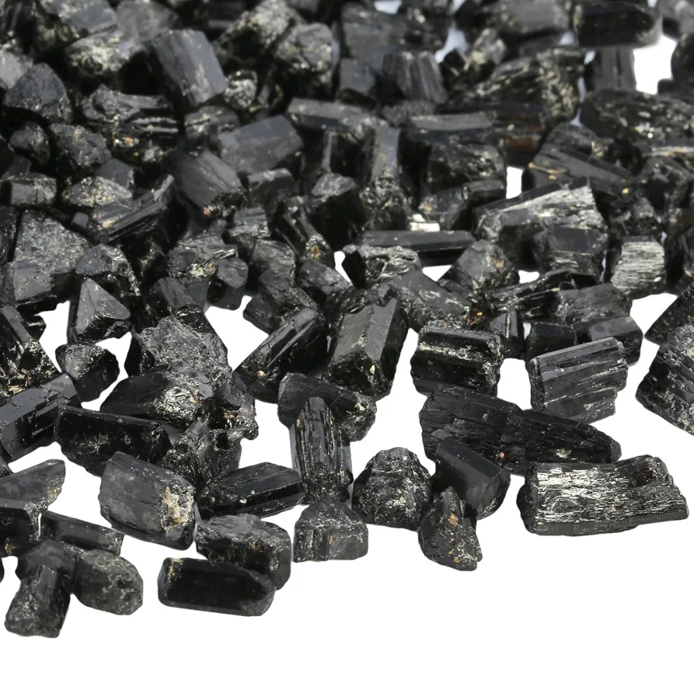 

TUMBEELLUWA 1lb (460g) Black Tourmaline Tumbled Stone Chips Stone Crushed Pieces Irregular Shaped Stones