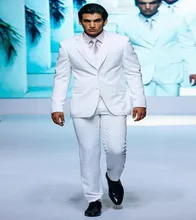 Classic Style Two Button White Groom Tuxedos Groomsmen Men’s Wedding Prom Suits Bridegroom (Jacket+Pants+Vest+Tie) K:922