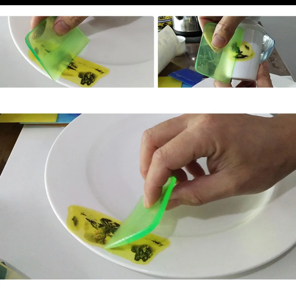 Pottery Decal Scraper, Flexible Rubber/TPR Scraper Squeegee for Ceramics Clay DIY Applique Decal Crafts