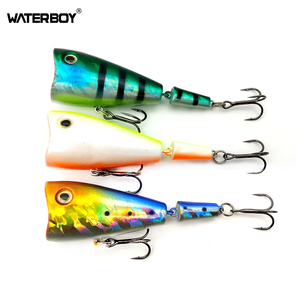  HAOS 7cm 7.5g Big Mouth Popper Fishing Bait Topwater Attractive Popping Swimming Artificial Multi-J