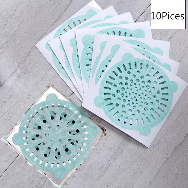 

10 pcs Bathroom Sewer Filter Environmentally Friendly Nonwove Home Bath Hair Stickers Kitchen Sink Filter Kitchen Accessories