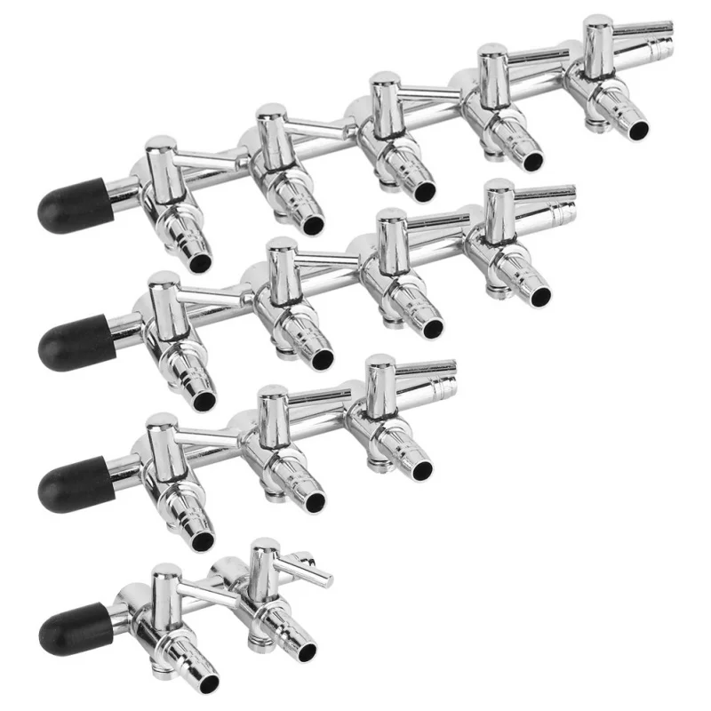 Aquarium Tank Air Pump Flow Tube Pipe Line Stainless Steel Control Valve Accessories 5 Ways Pets Supplies | Дом и сад