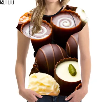 

Customized Elastic Wholesale Short Sleeve Women TShirt 3D Food Printing Women Leisure Causal Summer Female Clothing Feature