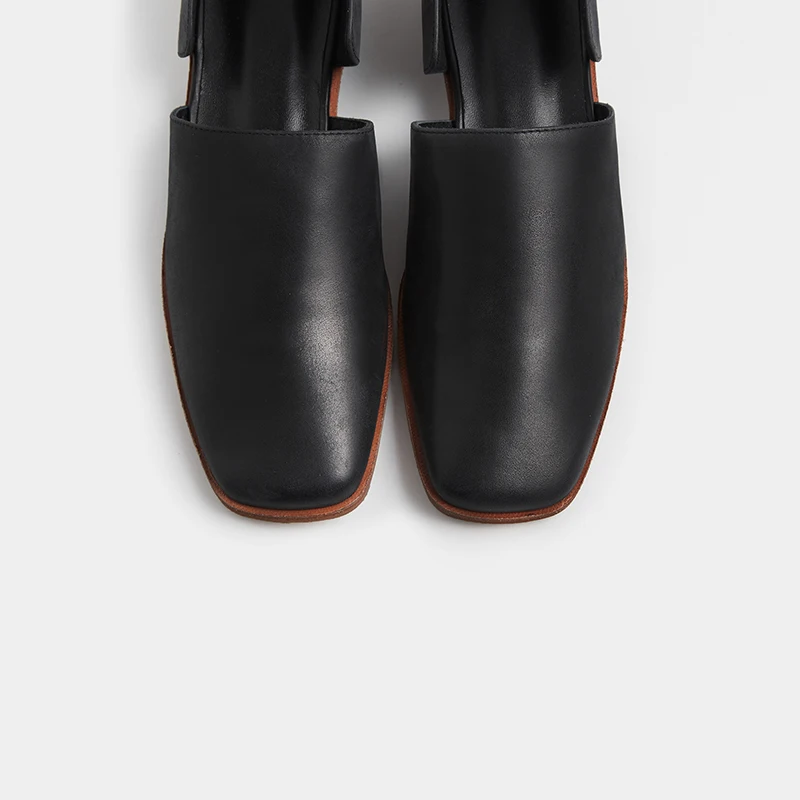 Kcenid/Женская обувь на плоской подошве; коллекция года; женская обувь из натуральной кожи; цвет черный, абрикосовый; модные повседневные лоферы с квадратным носком для женщин; тонкие туфли