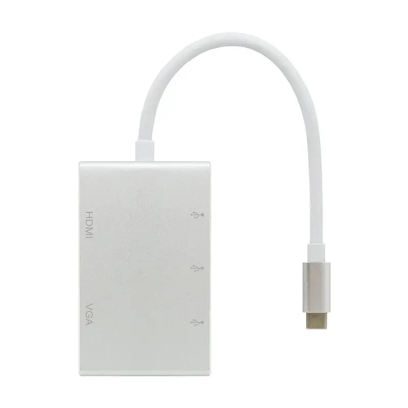 Адаптер USB C на HDMI VGA 2K 4K концентратор с Type 3 USB3.0 портативный конвертер адаптер для