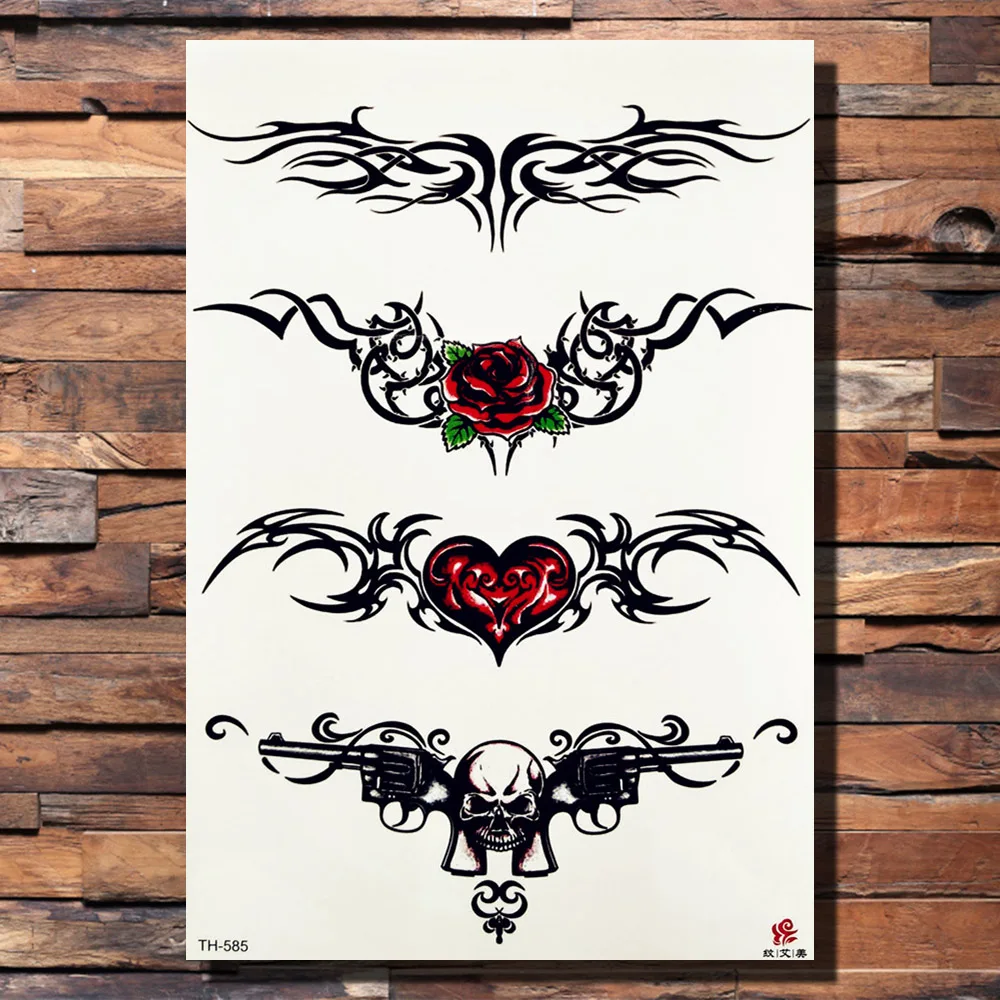 FANRUI Morning Glory Totem Ловец снов временное тату Sticker перо Звезда черная рисунок
