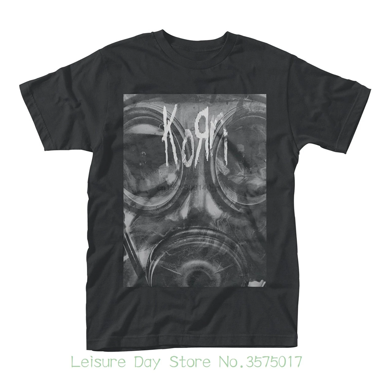 

Men High Quality Custom Printed Tops Hipster Tees Korn Shirt Gas Mask Band Logo Official Mens Black