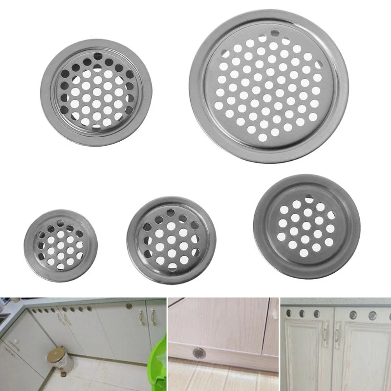 High Air Vents Stainless Steel Round Vent Mesh Hole for Kitchen Bathroom Cabinet LG66