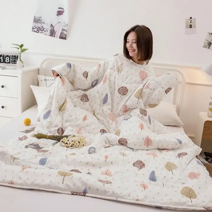1 шт. зима ленивый Стёганое одеяло с рукавами теплый утолщенной многоцелевой дома постельные принадлежности HG99