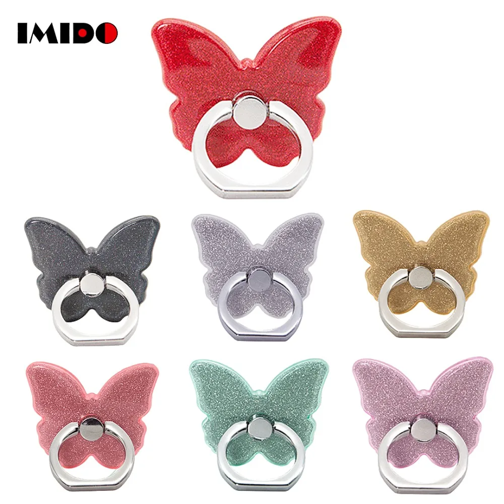 Finger Ring Holder 360 Degree Mobile Phone Smartphone Stand For iPhone X 8 7 6 Glitter Mount For Samsung Cell Round Phone Holder
