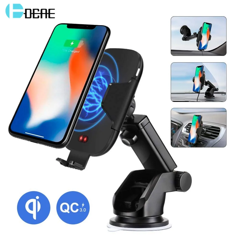 

FDGAO Fast 10W Qi Wireless Car Charger Air Vent Mount Phone Holder Stand For iPhone XS XR X 8 Samsung S10 S9 S8 Note Xiaomi Mi 9
