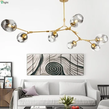 

Nordic Simple Metal E27 Led Pendant Chandelier Lighting Lustre Glass Shades Dining Room Led Chandeliers Lamp Led Hanging Lights