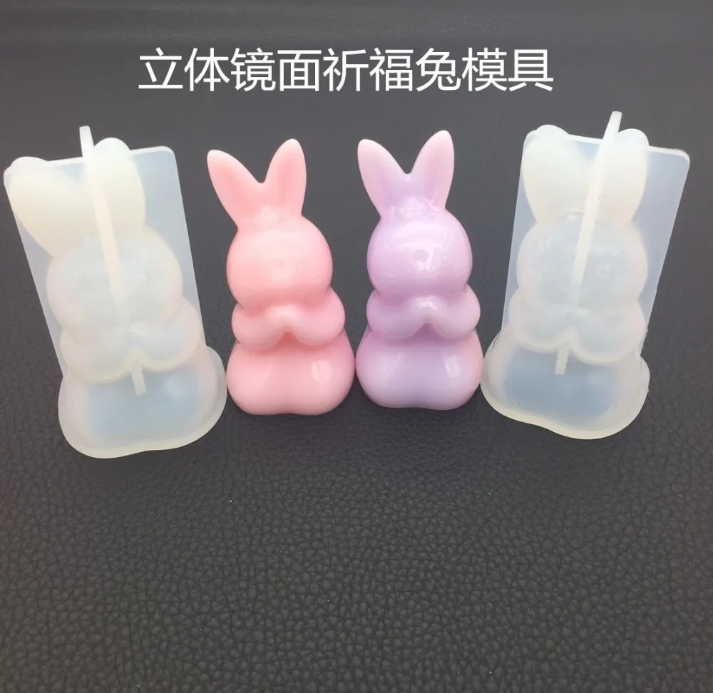 

Happy Easter rabbit silicone mold cake decoration tools easter bunny handmade candle form Rabbit Ceramic Clay Molds