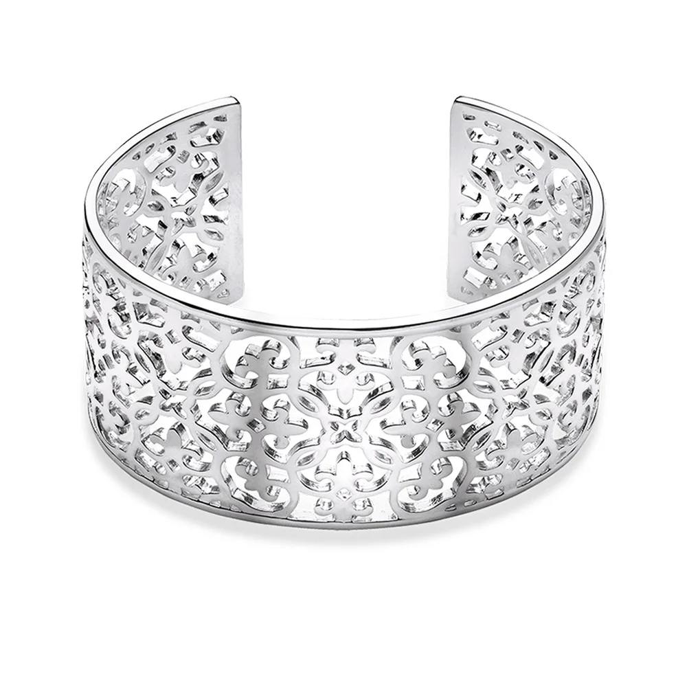 

2018 New High Quality Silver Plated Hollow Arabesque Bangles, European Most Fashion Glam Bangle Jewelry Bijoux Gift for Women