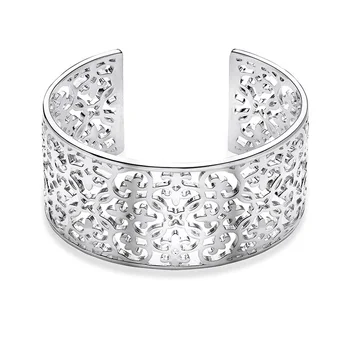 

925 Sterling Silver Hollow Arabesque Bangles Bracelets, Fashion New Thomas Style Glam Bangle Cuff Jewelry Ts Soul Gift for Women