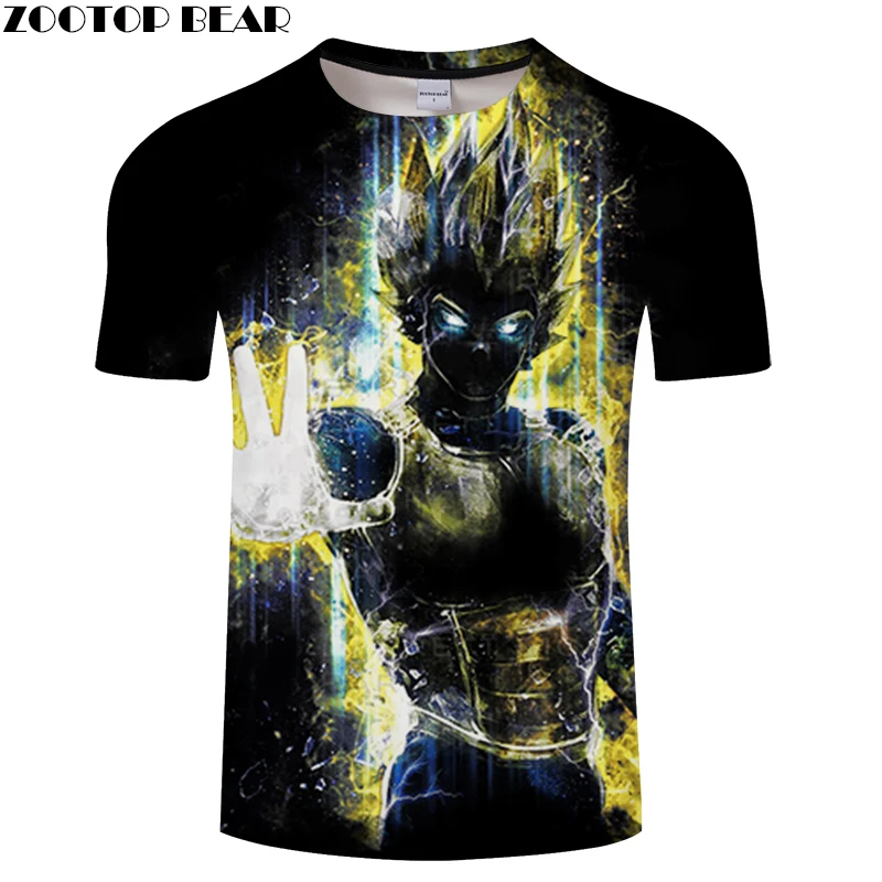 

Black Warrior 3D Print T shirt Men Women tshirt Dragon Ball Tees Summer t-shirt Anime Top ShortSleeve Vegeta DropShip ZOOTOPBEAR