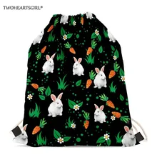 Twoheartsgirl Цветочный рюкзак с кроликом сумки для покупок с ручками полиэстер Путешествия Пляжная спортивная обувь спортивный рюкзак на плечо