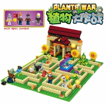 

2 style plants vs zombies can shoot struck game action toys & figures Building Blocks Bricks Compatible gifts
