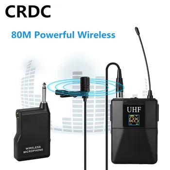 

CRDC Professional UHF Wireless Microphone System Lavalier Lapel Mic Receiver + Transmitter for Camcorder Recorder Microphone