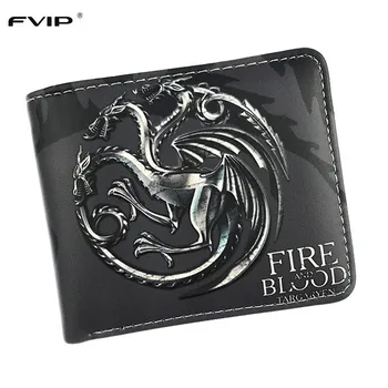 

Game of Thrones Stark Winter is Coming Short Wallets Leather Wallet With Coin Pocket Wolf Wallets For Boys Girls Purse