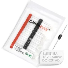 20 шт.) ТВ диоды 1.5KE18A 1.5KE18 1500 Вт 18 в DO-201AD(DO-27) Однонаправленный канал 1500 Вт 18 вольт