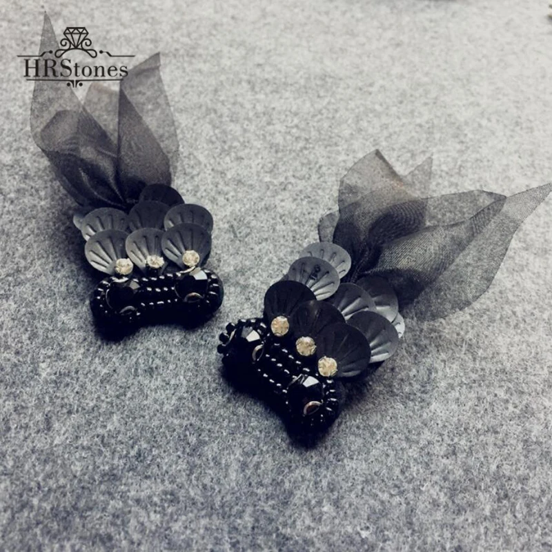 

Black Goldfish Paste Children Clothes Beads Cloth Paste Jacket Sweater Chest Hair Ornaments DIYJewelry Popular Accessories