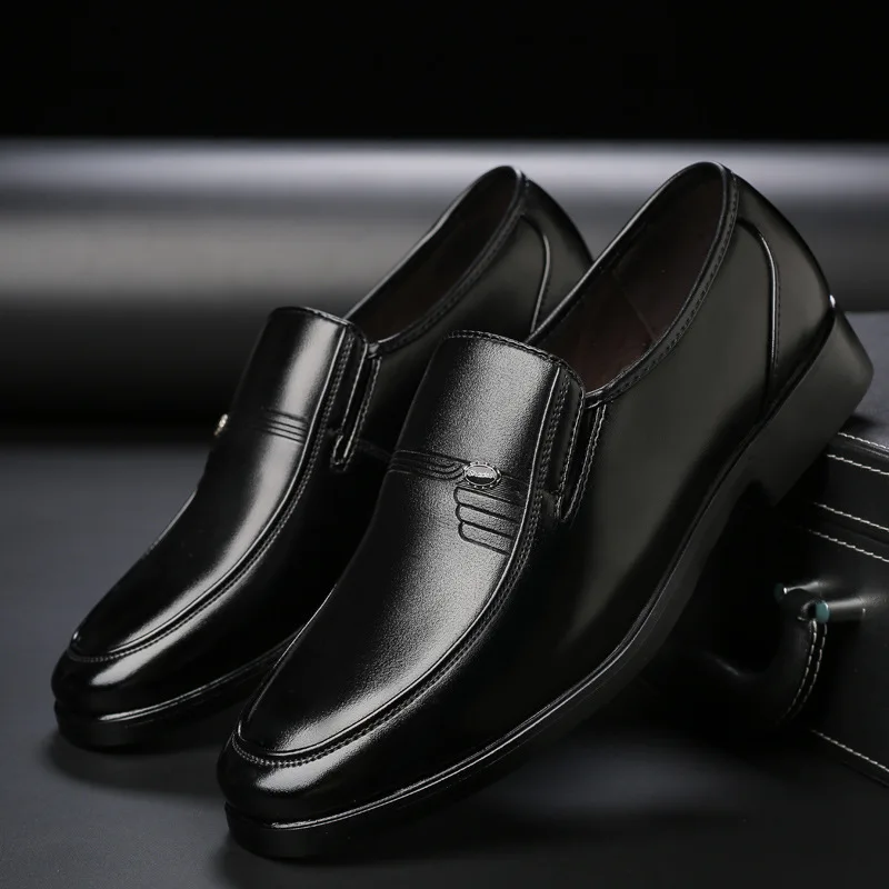

Big size Men office dress shoes old men shoes round toes man official loafer male business flats father casual shoe JI15