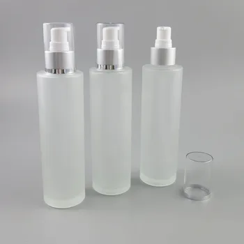 

300 x 150ml New fashional Frosted Glass Bottles with white Lotion Pump Bottles Cosmetic Container use for Essential oil and Sham