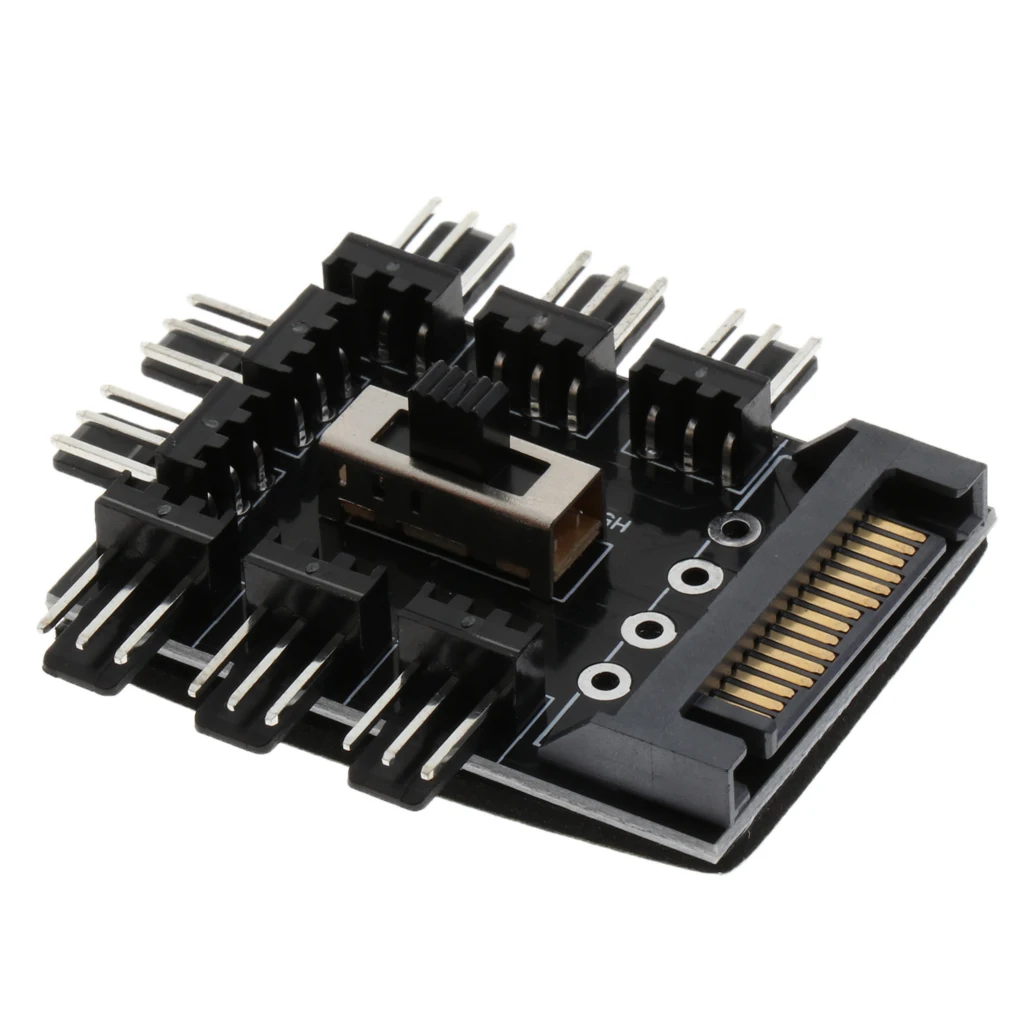 

Computer Cooling SATA Fan Controller Fan Hub Governor With 3 Level Switch Cooling Fan Controller
