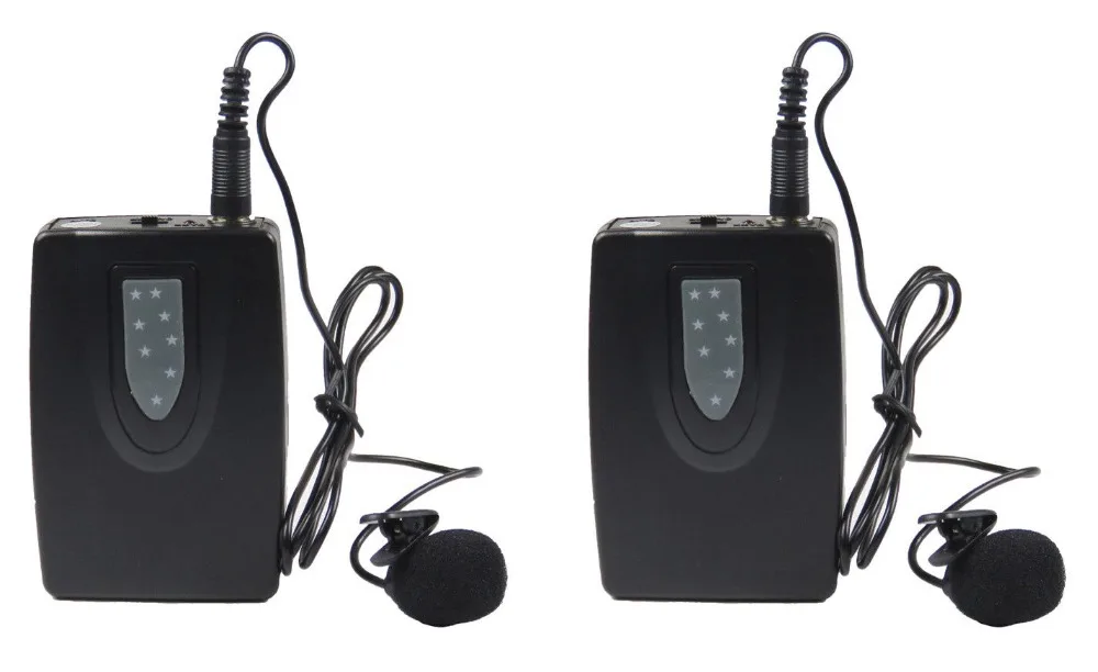 2channel wireless vhf headset lapel microphone system for church party clubs mic