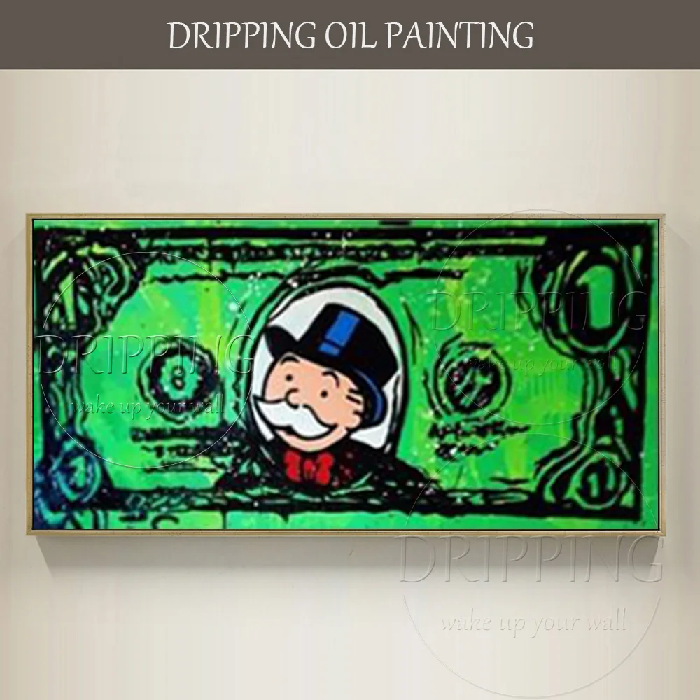 

Skilled Artist Hand-painted Wall Art Graffiti Dollar Oil Painting on Canvas Home Decor Money Dollar Painting Graffiti Painting