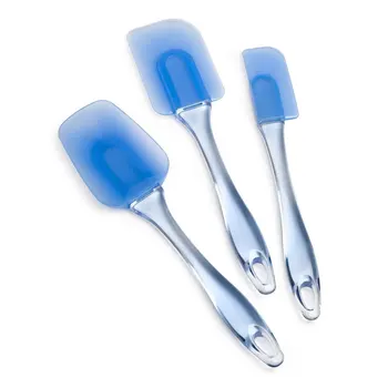 

3pcs/set Blue Transparent Silicone Cake Spatula Resistance High Temperature Transparent Silicone Scraper Cake Tools